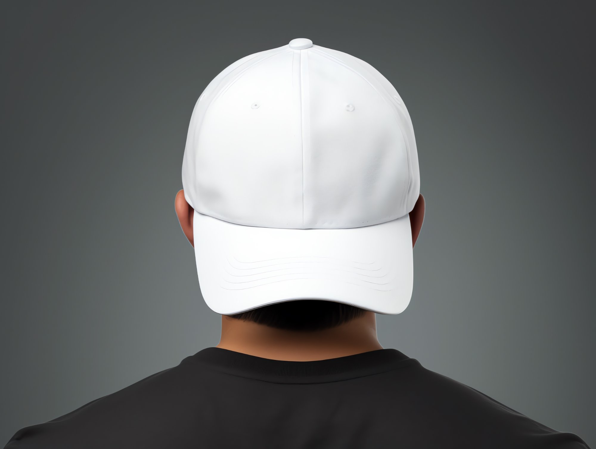 Back view of custom cap showing closure and stitching detail