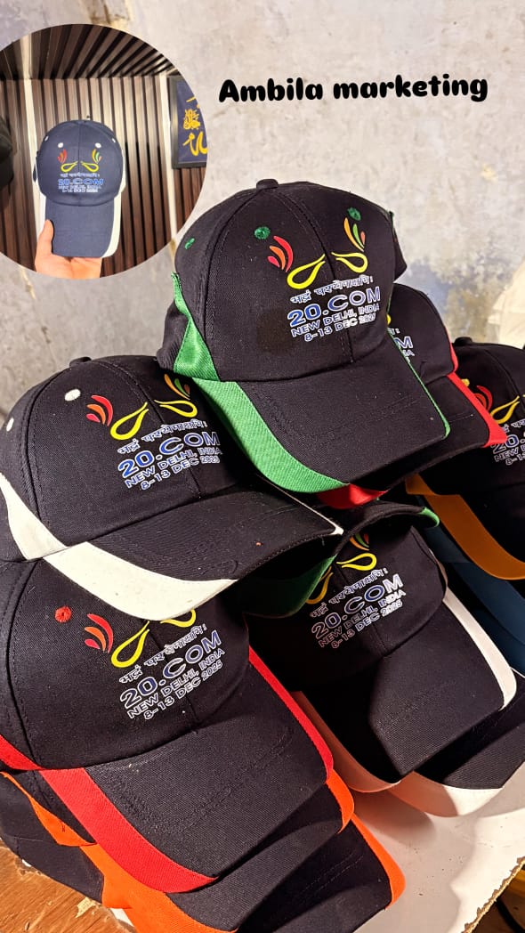 20.COM — New Delhi Summit — custom caps manufactured by Ambila Marketing, Delhi