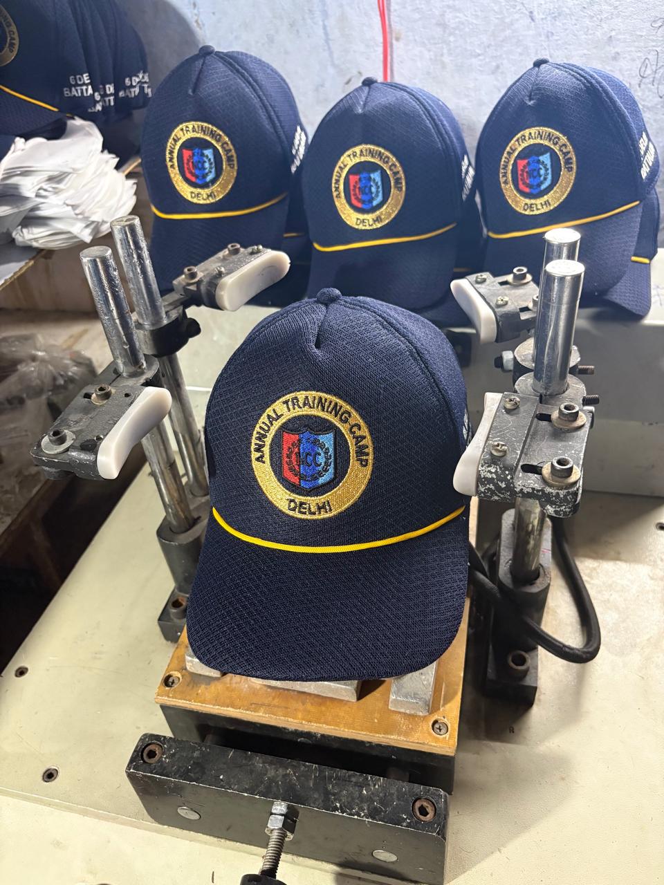 NCC Annual Training Camp caps in production at our Delhi factory